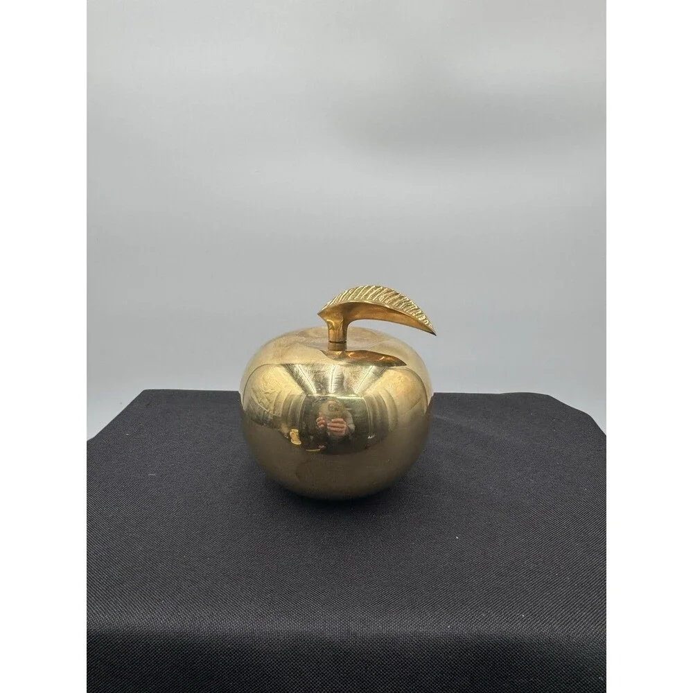 Vintage THE MASTER TEACHER Brass Apple Award Develop Support Honor With Sticker